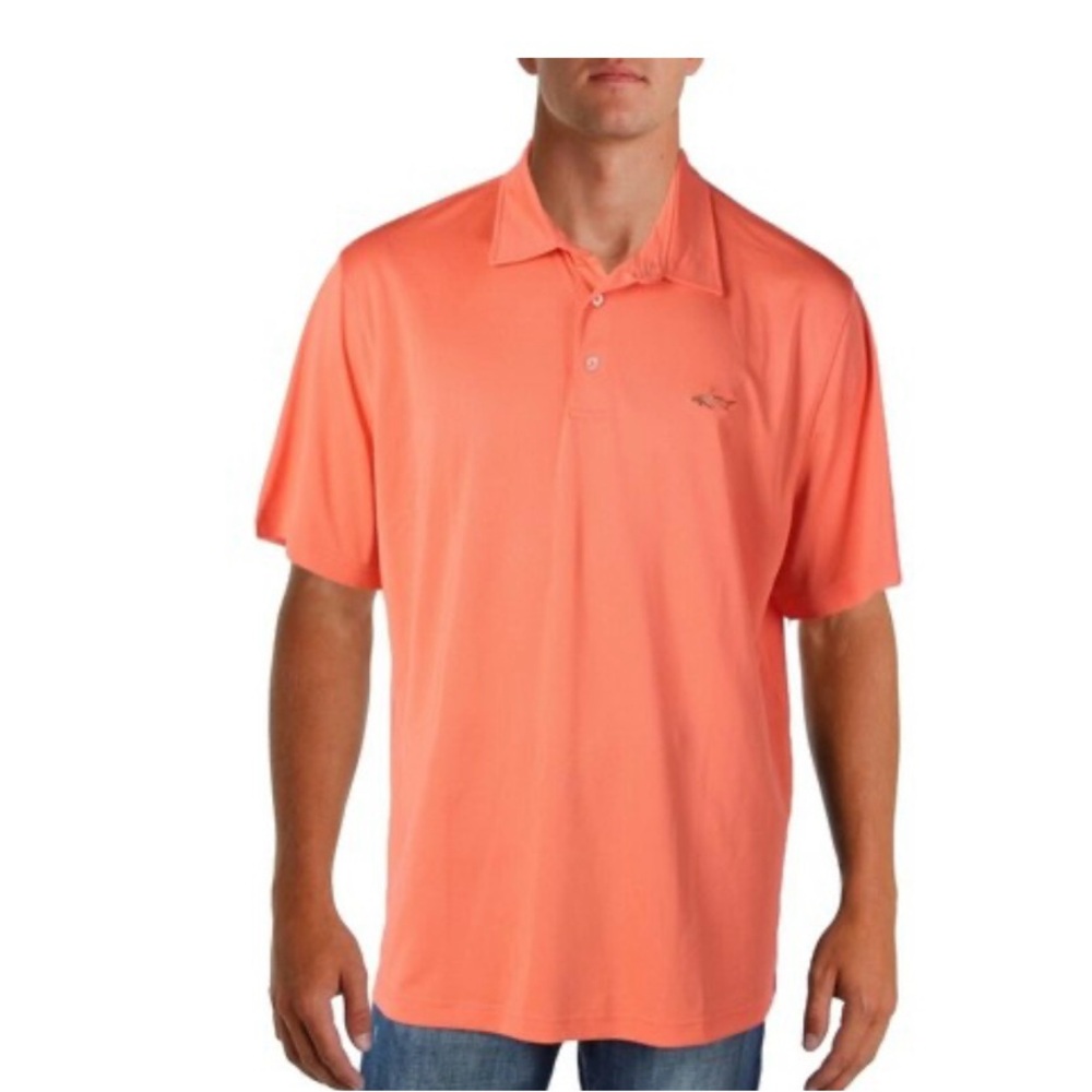Greg Norman Collection Men's Large Orange  Shirt Dry Polo Sort Sleeve Golf